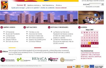 Imagen: La Plataforma Web de la Diputación de Huesca alcanza el millón de...