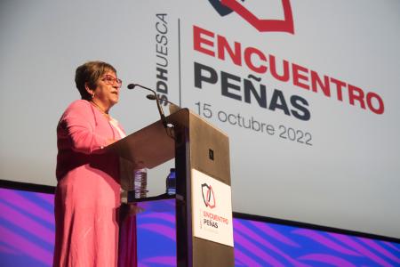 Elisa Sancho ensalza la unidad de las peñas de la SD Huesca y anima a...