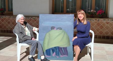 Imagen Maria Cruz Sarvisé hace entrega de su obra titulada "(Niños que...