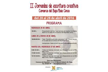 Imagen La comarca del Bajo/Baix Cinca organiza las II Jornadas de Escritura...