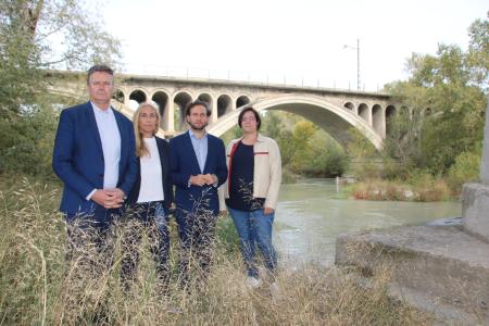 Imagen: Gramún, González, Claver y Rivera, esta mañana en Monzón