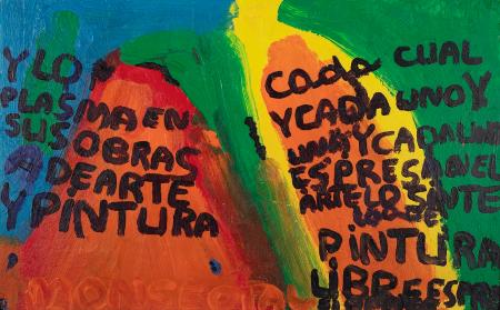 Montse Otal. Sin título (n.º 112), 2020. Acrílico sobre madera. 48 × 76 cm. Colección Fundación Valentia. Fotografía Javier Broto Hernando