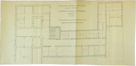 Plano de desperfectos causados en la planta principal del Palacio de la Diputación Provincial. 1939-1950