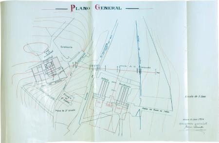 Plano general del Proyecto de conducción de aguas para el Hospital y Casa de Misericordia. 1924