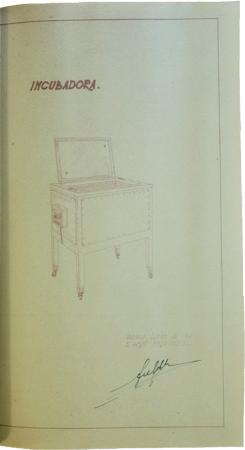 Boceto de incubadora. 1952