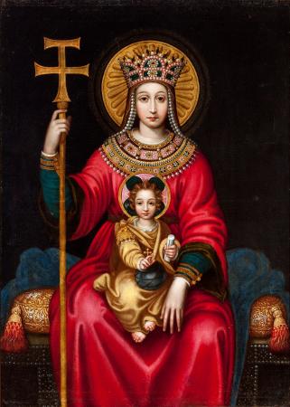Autoría desconocida. La Virgen de la Clemencia, finales del años siglo XVI. Óleo sobre lienzo. 141 x 100 cm