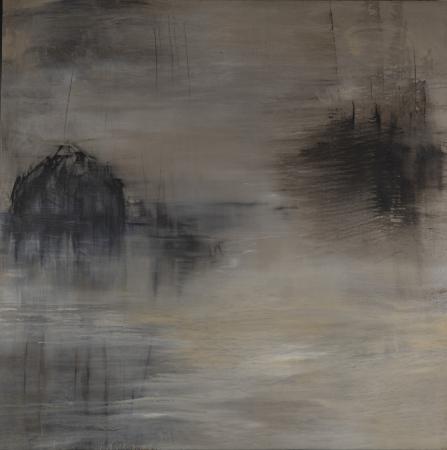 Teresa Salcedo… Construyo mi casa en lo más profundo de las algas…, 2002-2003. Óleo sobre lino. 200 x 200 cm