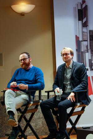 Imagen: Jon Nielsen y Bernat Ruiz durante el debate