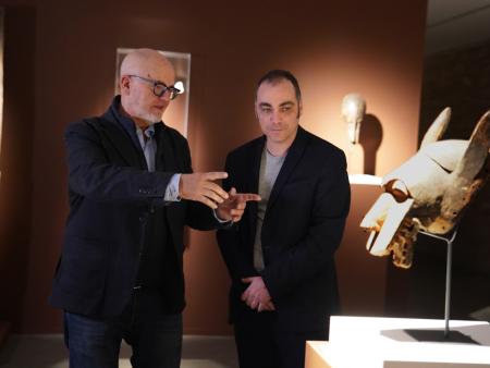 Imagen: Ángel Martín y Carlos Sampériz en la presentación de la exposición