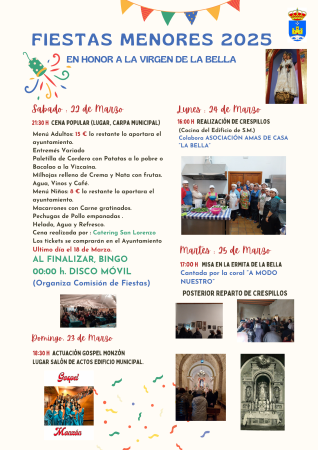 Fiestas Menores 2025 en honor a la Virgen de la Bella