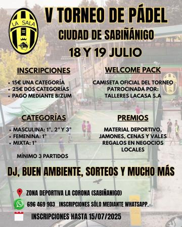 Imagen V Torneo de Pádel