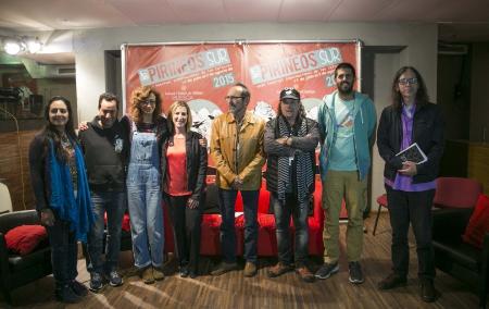 Imagen: Imagen de los participantes en la rueda de prensa de balance de Pirineos Sur 2015. Foto de Álvaro Calvo.