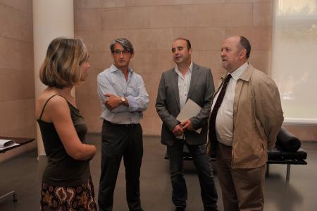 Apertura de la jornada con (de izq. a dcha.) Ángel Dolado, Alfonso Ballestín, José Luis Gállego y Carmen Canfrán.