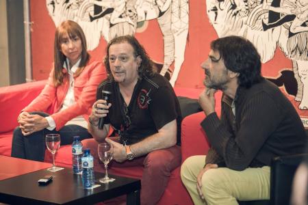 Berta Fernández, Luis Calvo y Sergi Cámara durante la rueda de prensa.