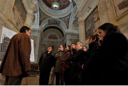 Durante la jornada se ha firmado el acta de replanteo de las obras, paso previo al inicio de las mismas. Fotos: P.OTÍN.