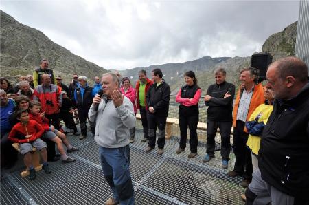 Imagen: Miguel Gracia ha cerrado el turno de intervenciones en el refugio de Cap de Llauset, el más alto de todos los guardados.