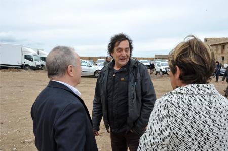 El director del film, Villaronga, junto a Gracia y Sancho. P. OTÍN.