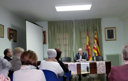 Miguel Gracia, durante la charla en la Semana Cultural de Bolea