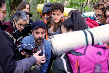 Imagen: 'Caminantes’, este martes en el Pallar d’Agustín de Hecho, con la...