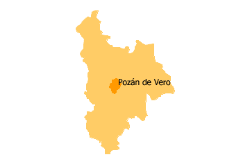 Imagen: Mapa de situación de Pozán de Vero en la Comarca de Somontano