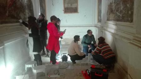 Alumnas de la Escuela de Restauración, en La Cartuja de Las Fuentes