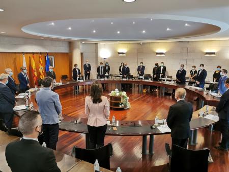 Imagen: Minuto de silencio en el pleno celebrado este viernes.